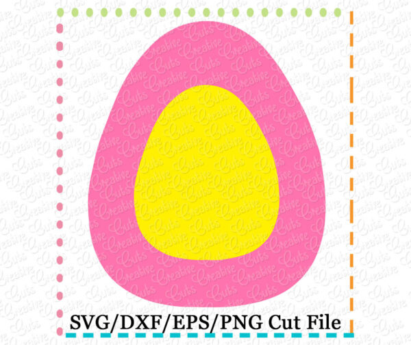 Monogram Egg Cutting File SVG DXF EPS