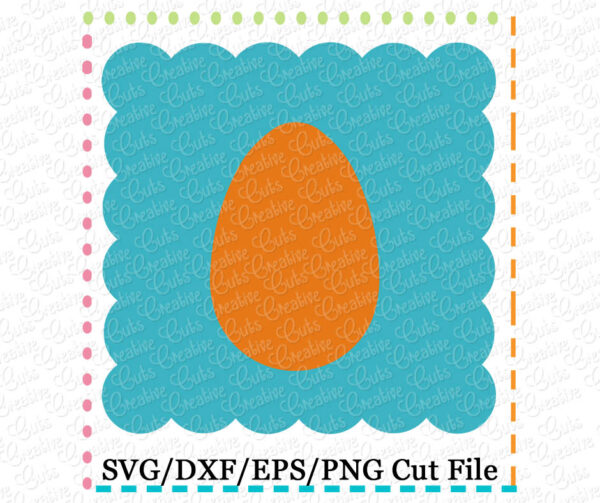 Egg in Scallop Frame Cutting File SVG DXF EPS