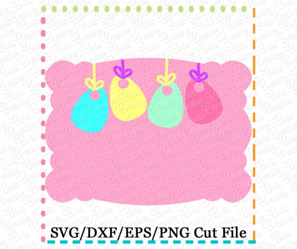 Egg Monogram Frame Cutting File SVG DXF EPS