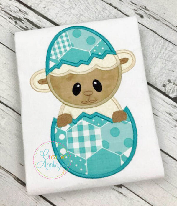 Lamb Boy Egg Applique