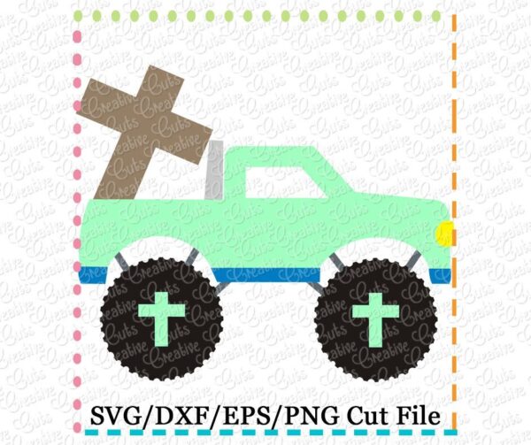 Cross Monster Truck Cutting File SVG DXF EPS