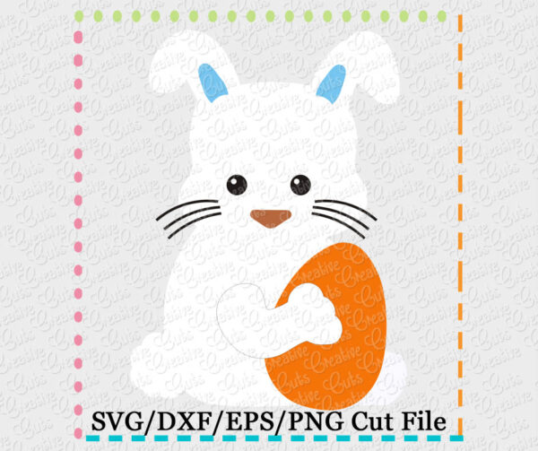 Boy Rabbit Egg Cutting File SVG DXF EPS