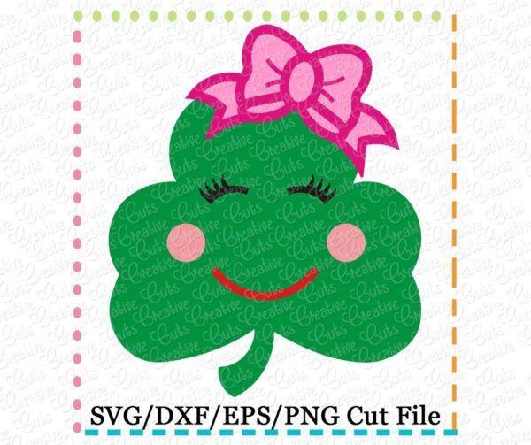 Happy Shamrock Cutting File SVG DXF EPS