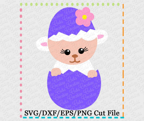 Lamb Egg Girl Cutting File SVG DXF EPS