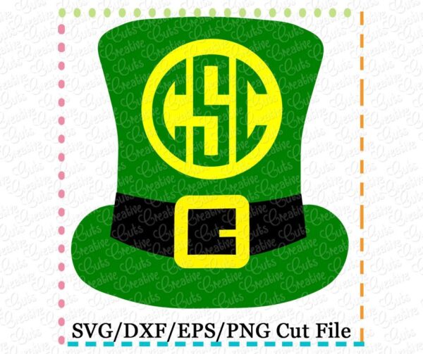 Leprechaun Monogram Hat Cutting File SVG DXF EPS