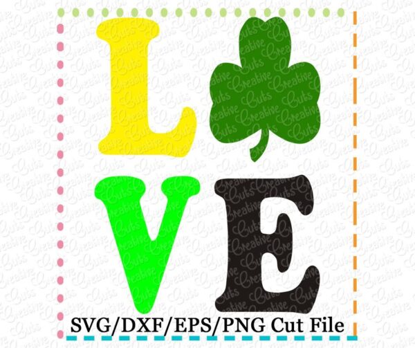 Love Clover Cutting File SVG DXF EPS