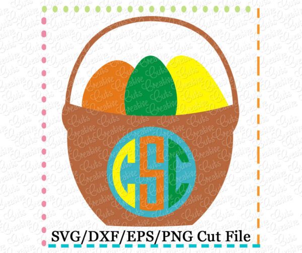 Monogram Basket Cutting File SVG DXF EPS