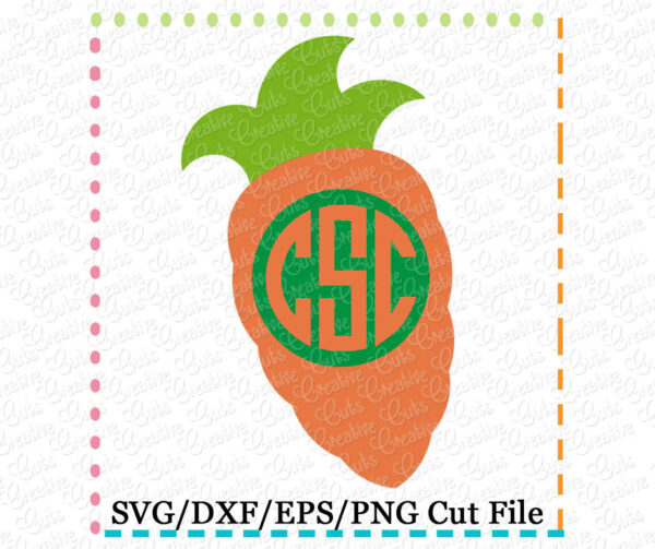 Monogram Carrot Cutting File SVG DXF EPS