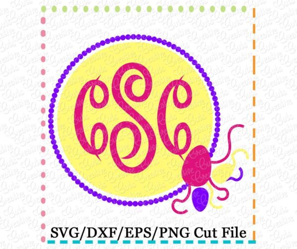 Easter Monogram Frame Cutting File SVG DXF EPS