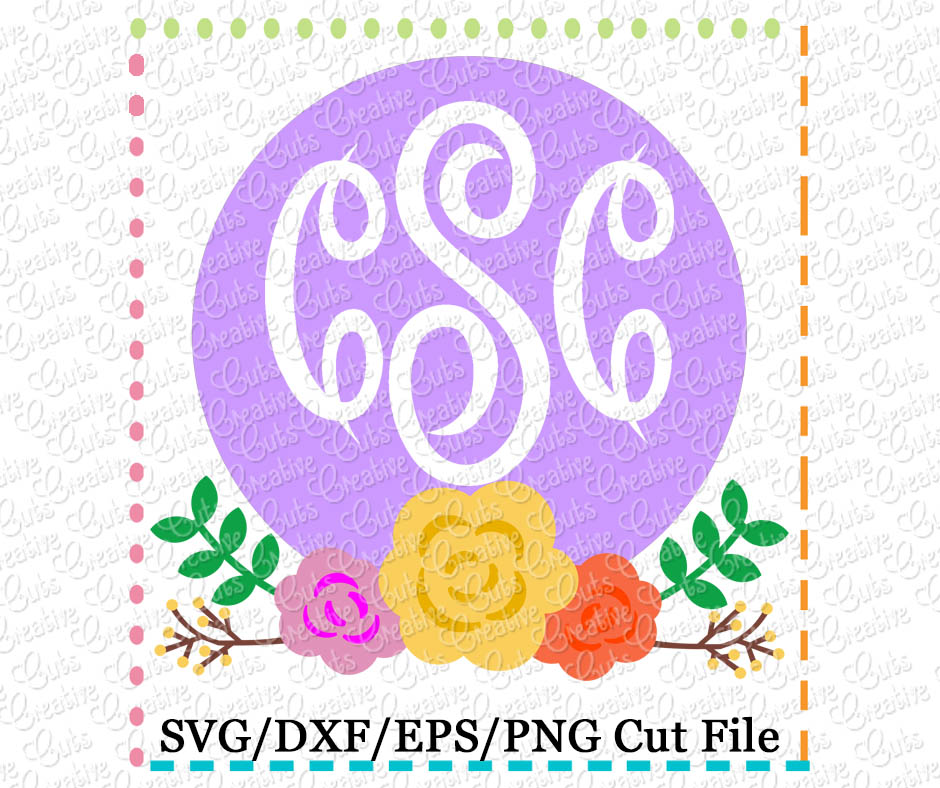 Roses Monogram Frames SVG Cut Files