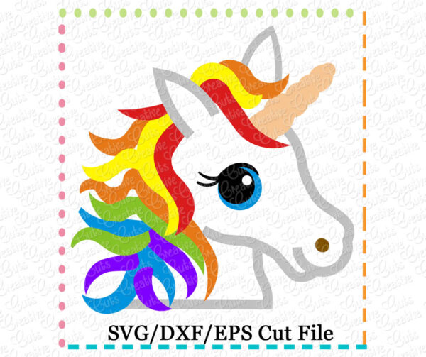 Rainbow Unicorn Cutting File SVG DXF EPS