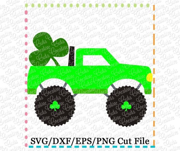 St Patrick Monster Truck Cutting File SVG DXF EPS