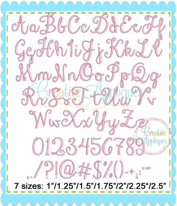 Stylish Script Embroidery Alphabet Font - Image 2