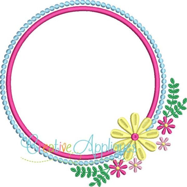 Flowers Monogram Frame Applique - Image 2