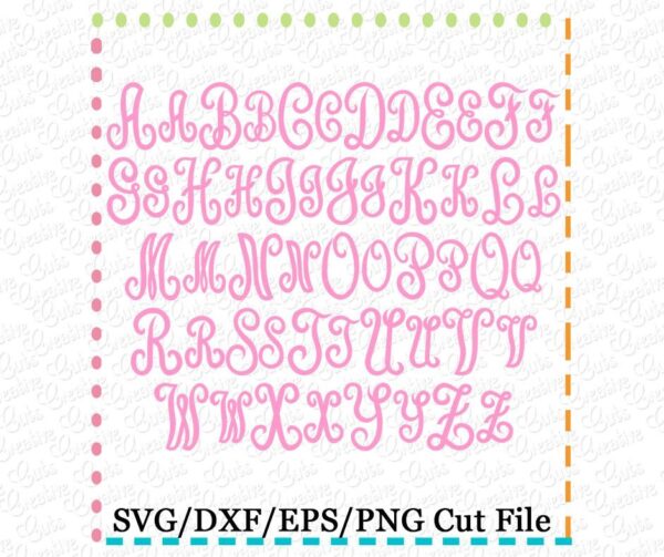 Classic Script Monogram Font Cutting File SVG DXF EPS - Image 2