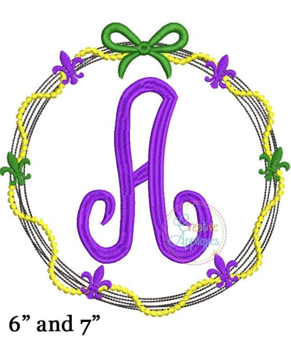 Mardi Gras Monogram Embroidery Alphabet - Image 3