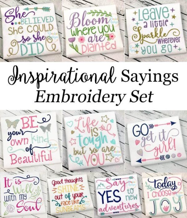 Inspirational Sayings Embroidery Set