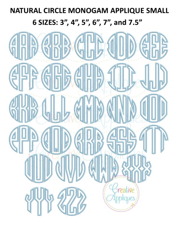 Natural Circle Monogram Applique-SMALL - Image 2