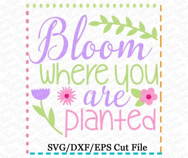 Bloom where you are Planted Cutting File SVG DXF EPS