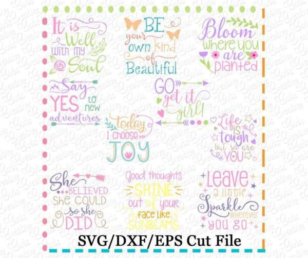 Inspirational Sayings Cutting File SVG DXF EPS