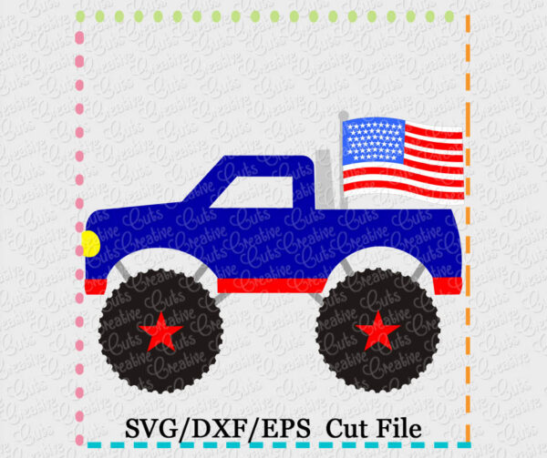 Monster Truck Flag Cutting File SVG DXF EPS