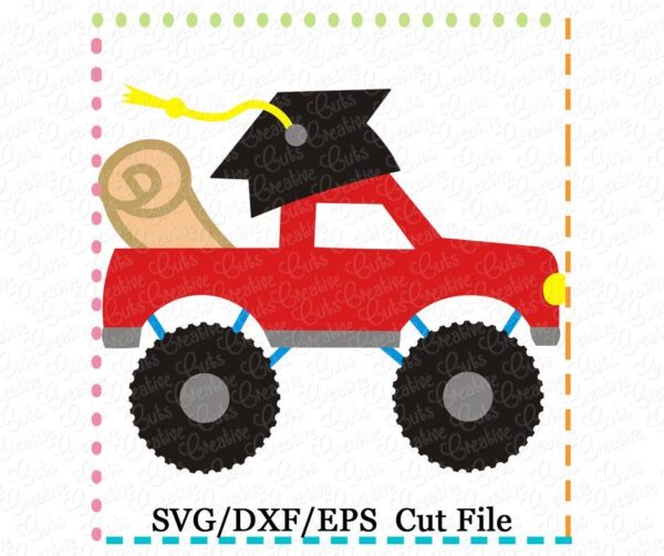 Graduation Monster Truck Cutting File SVG DXF EPS