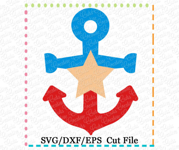 Patriotic Anchor Cutting File SVG DXF EPS