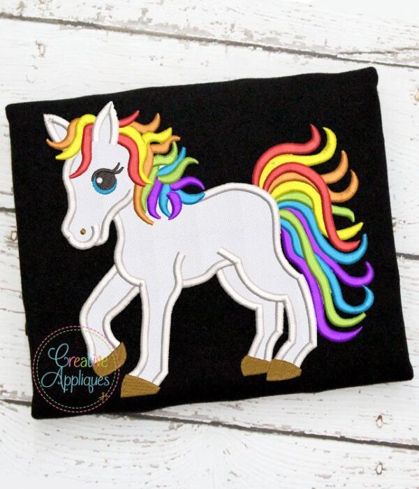 Rainbow Pony Applique