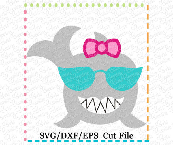 Shark Girl Sunglasses Cutting File SVG DXF EPS