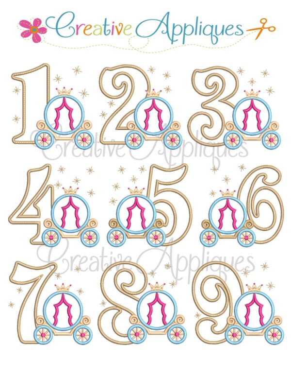 Princess Carriage Birthday Set Applique - Image 3