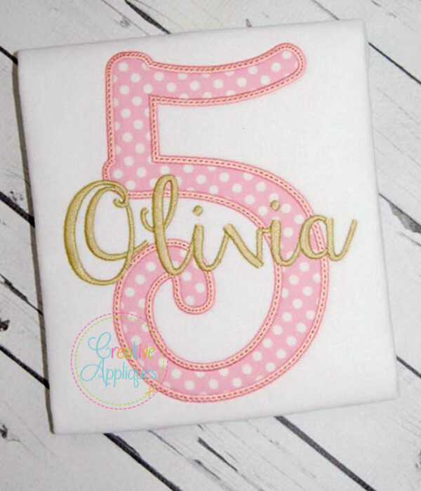 Stylish Script Numbers Applique - Image 2