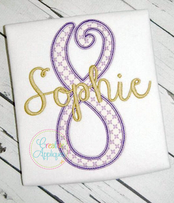 Stylish Script Numbers Applique