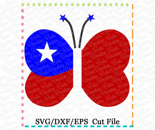 Patriotic Butterfly Cutting File SVG DXF EPS