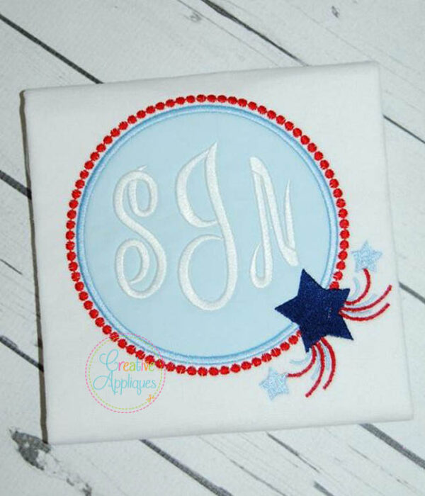 Patriotic Monogram Frame Applique