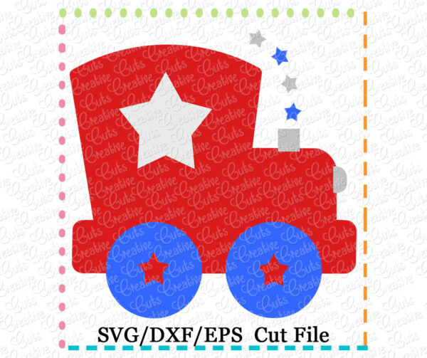 Patriotic Train Cutting File SVG DXF EPS