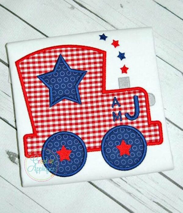 Patriotic Train Applique