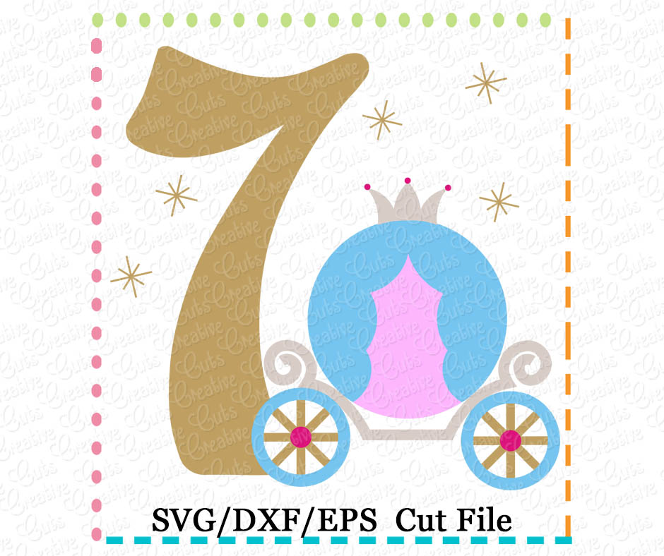 Princess Carriage 7 Cutting File Svg Dxf Eps Creative Appliques