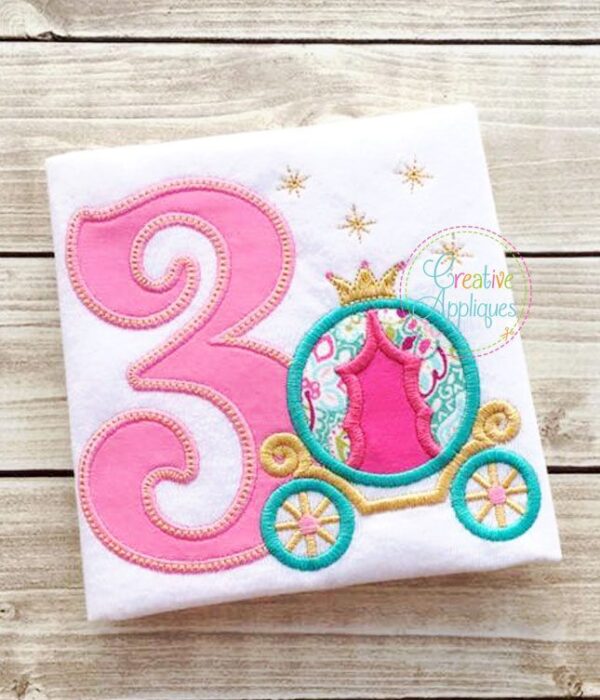 Princess Carriage Birthday Set Applique - Image 5