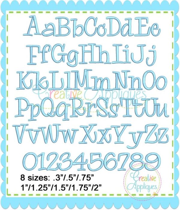 Recess Embroidery Alphabet Font - Image 2