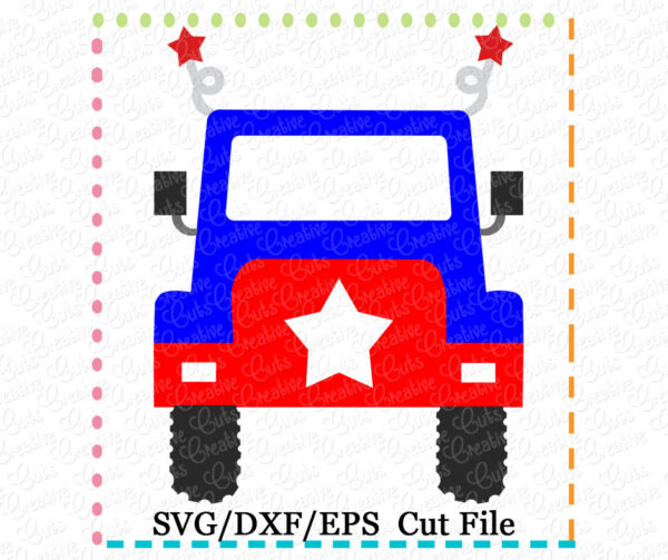 Patriotic Jeep Cutting File SVG DXF EPS