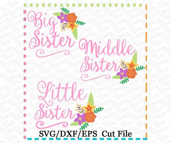 Sister Flower Set Cutting File SVG DXF EPS