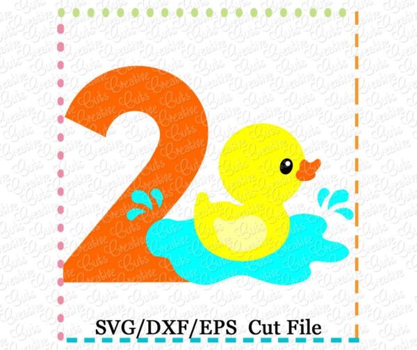 Duck 2 Birthday Cutting File SVG DXF EPS