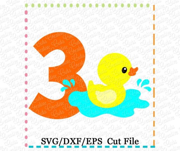 Duck 3 Birthday Cutting File SVG DXF EPS