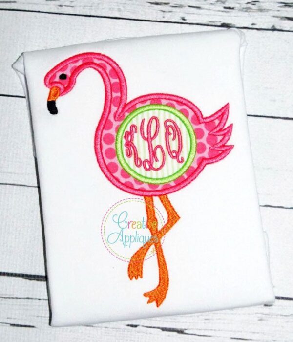 Flamingo Monogram Applique