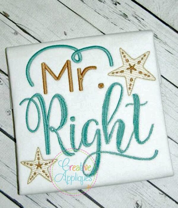 Mr Right Embroidery