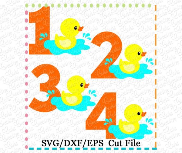 Duck Birthday Set Cutting File SVG DXF EPS