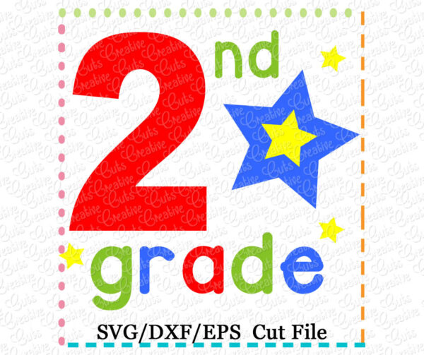 2nd Grade Star Cutting File SVG DXF EPS