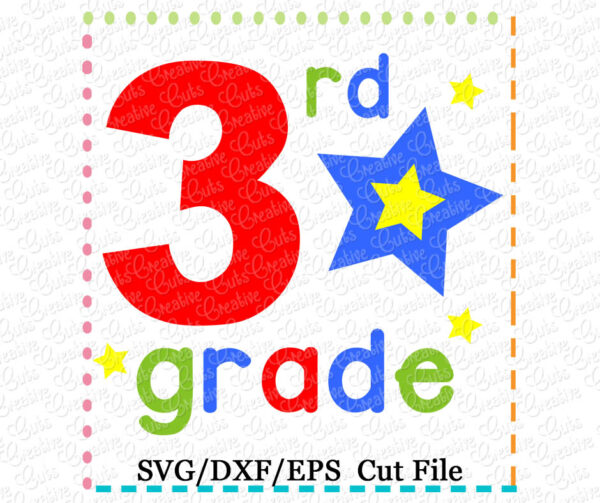 3rd Grade Star Cutting File SVG DXF EPS