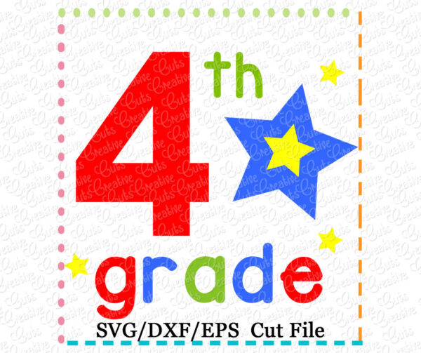 4th Grade Star Cutting File SVG DXF EPS