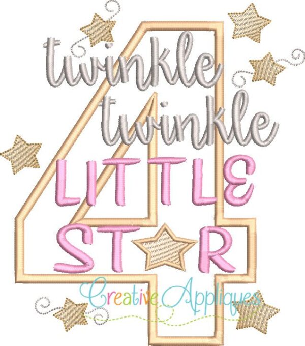 Twinkle Twinkle Little Star Birthday Set Applique - Image 3